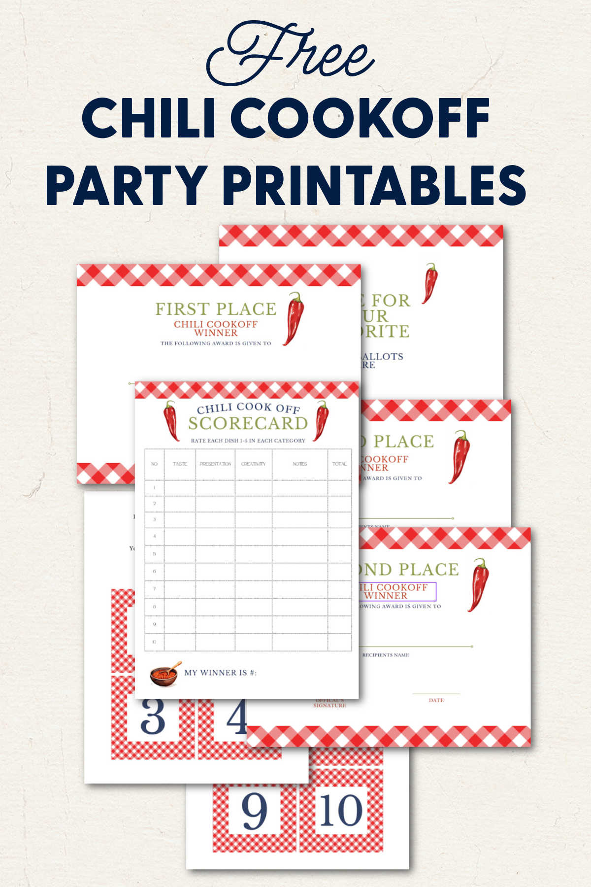 Free Chili Cookoff Printables For Hosts {7 Page Bundle} in Chili Cook Off Printables Free