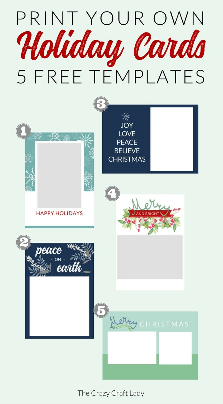 Free Christmas Card Templates - The Crazy Craft Lady with Free Printable Cards No Download Required