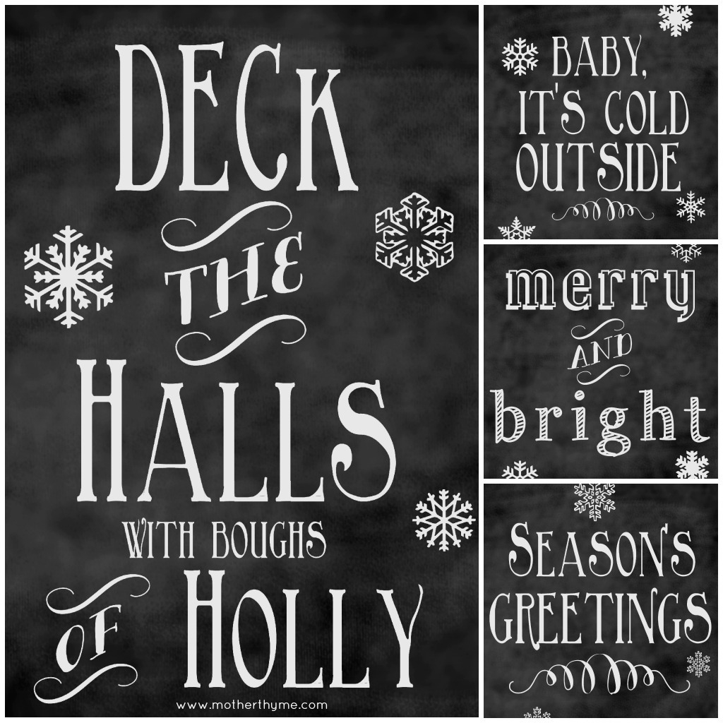 Free Christmas Chalkboard Printables - Mother Thyme pertaining to Free Chalkboard Printables