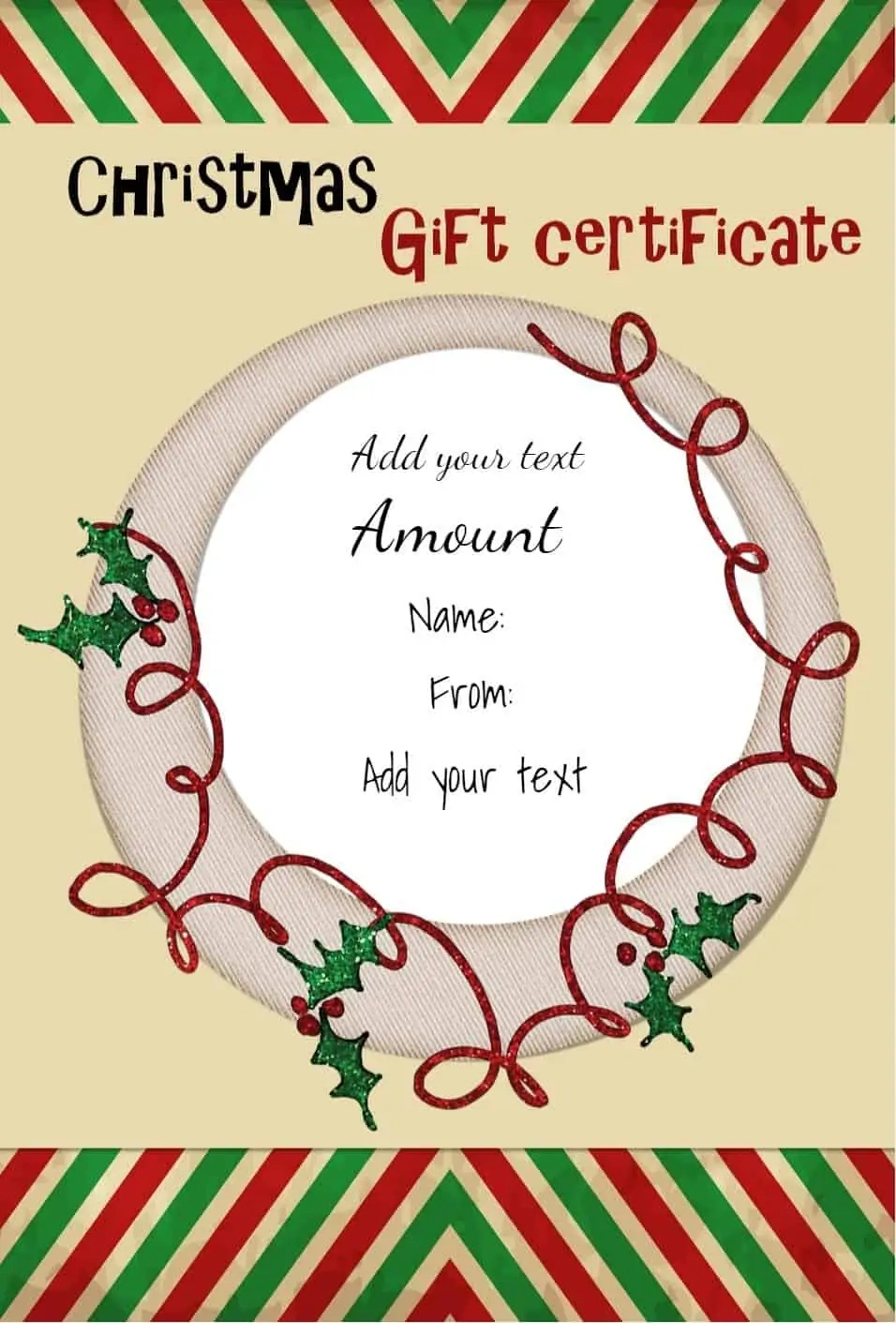 Free Christmas Gift Certificate Template | Customize &amp;amp; Download for Free Printable Christmas Gift Voucher Templates