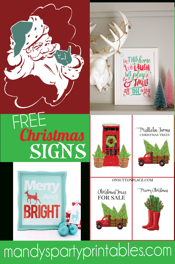 Free Christmas Printable Signs Roundup - Mandy&amp;#039;S Party Printables for Free Printable Christmas Party Signs