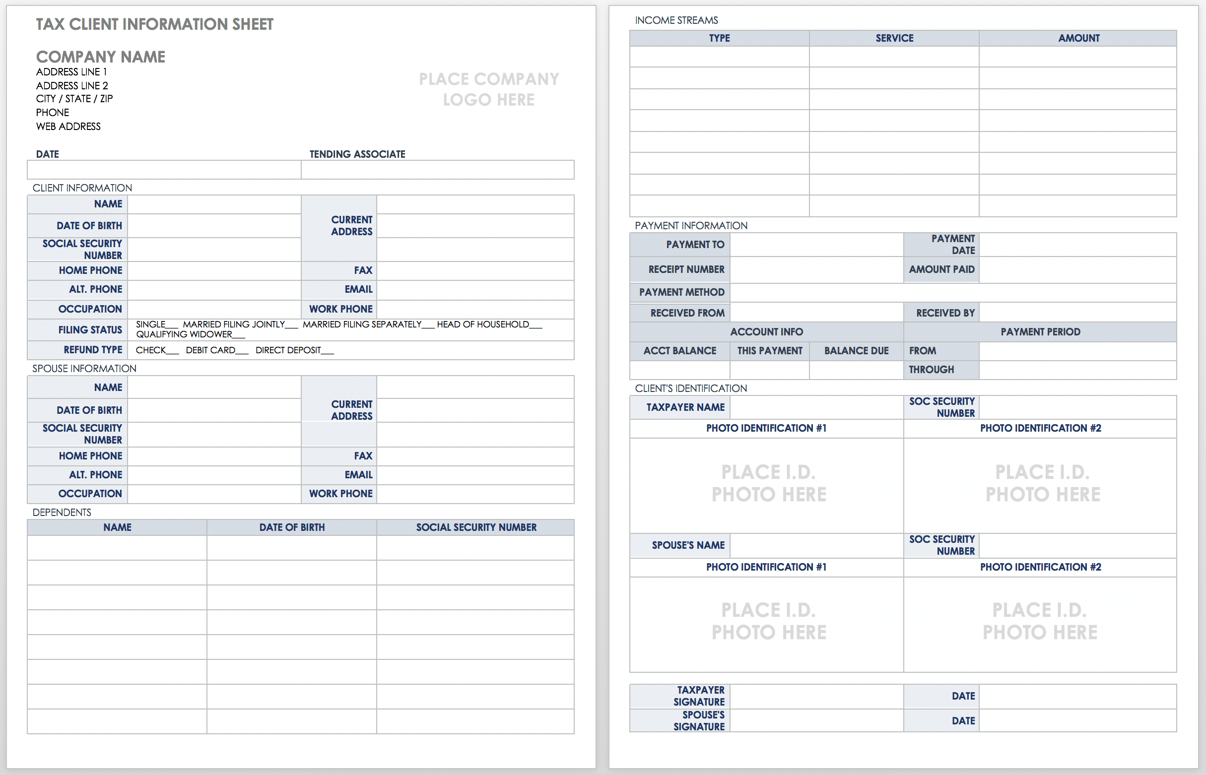 Free Client Information Forms &amp;amp; Templates | Smartsheet with regard to Free Printable Customer Information Sheets