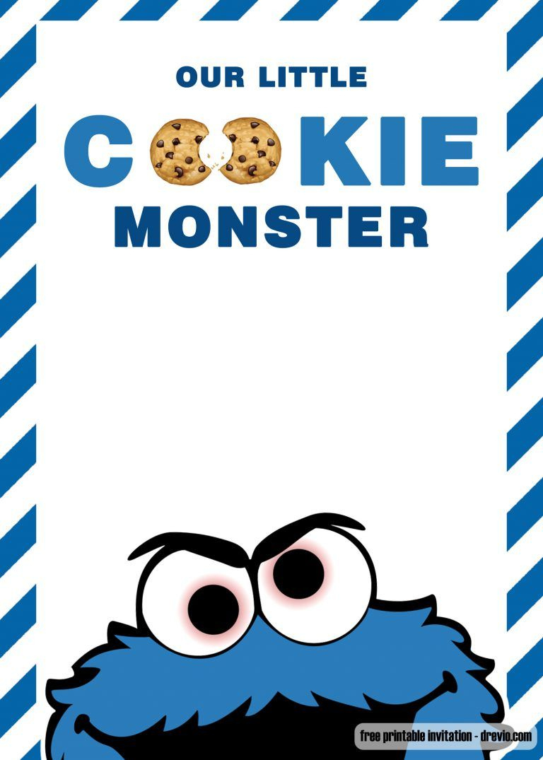 Free Cookie Monster Birthday Invitation Templates | Monster with Free Printable Cookie Monster Birthday Invitations