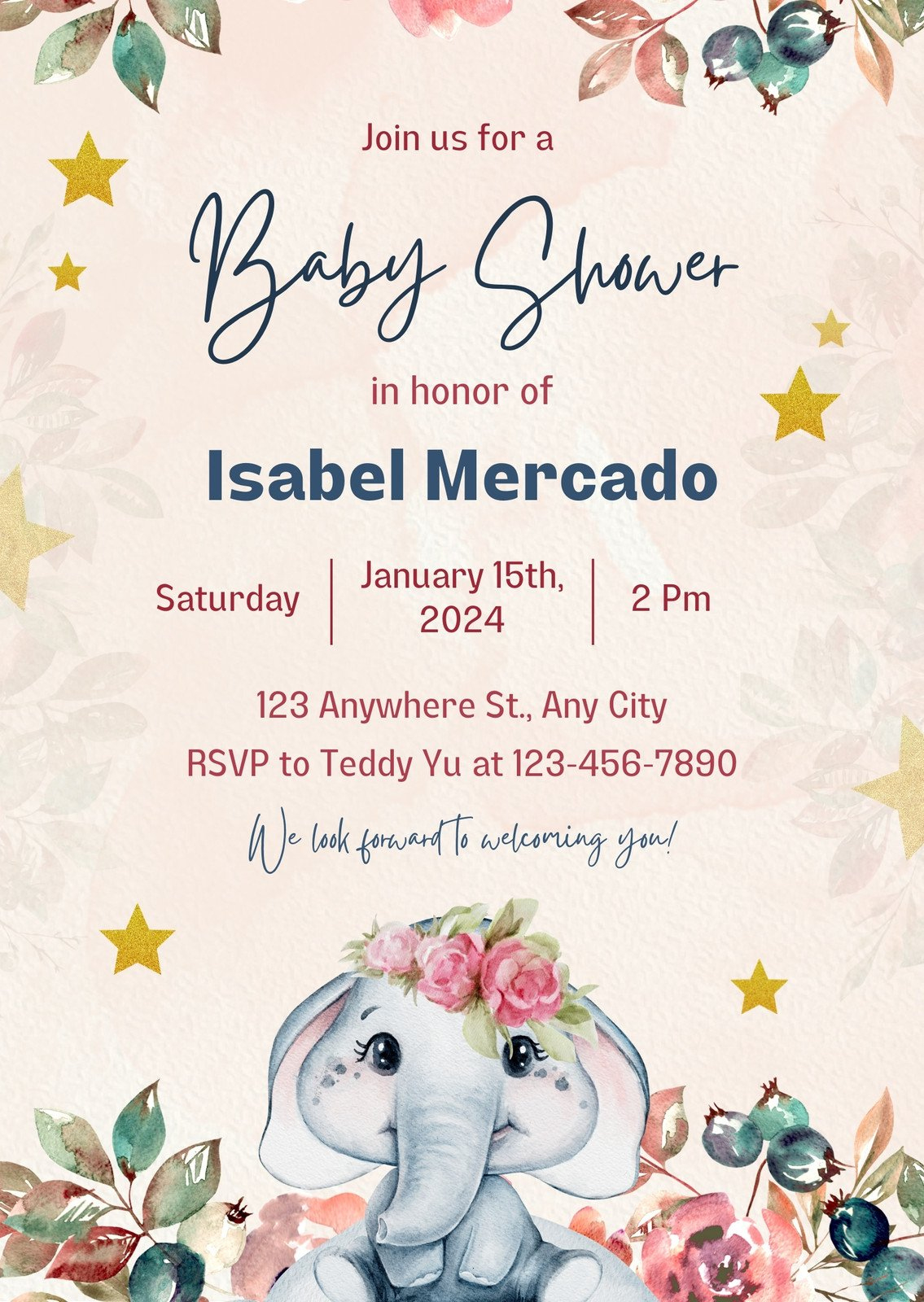 Free, Custom Printable Baby Shower Invitation Templates | Canva for Baby Shower Cards Online Free Printable