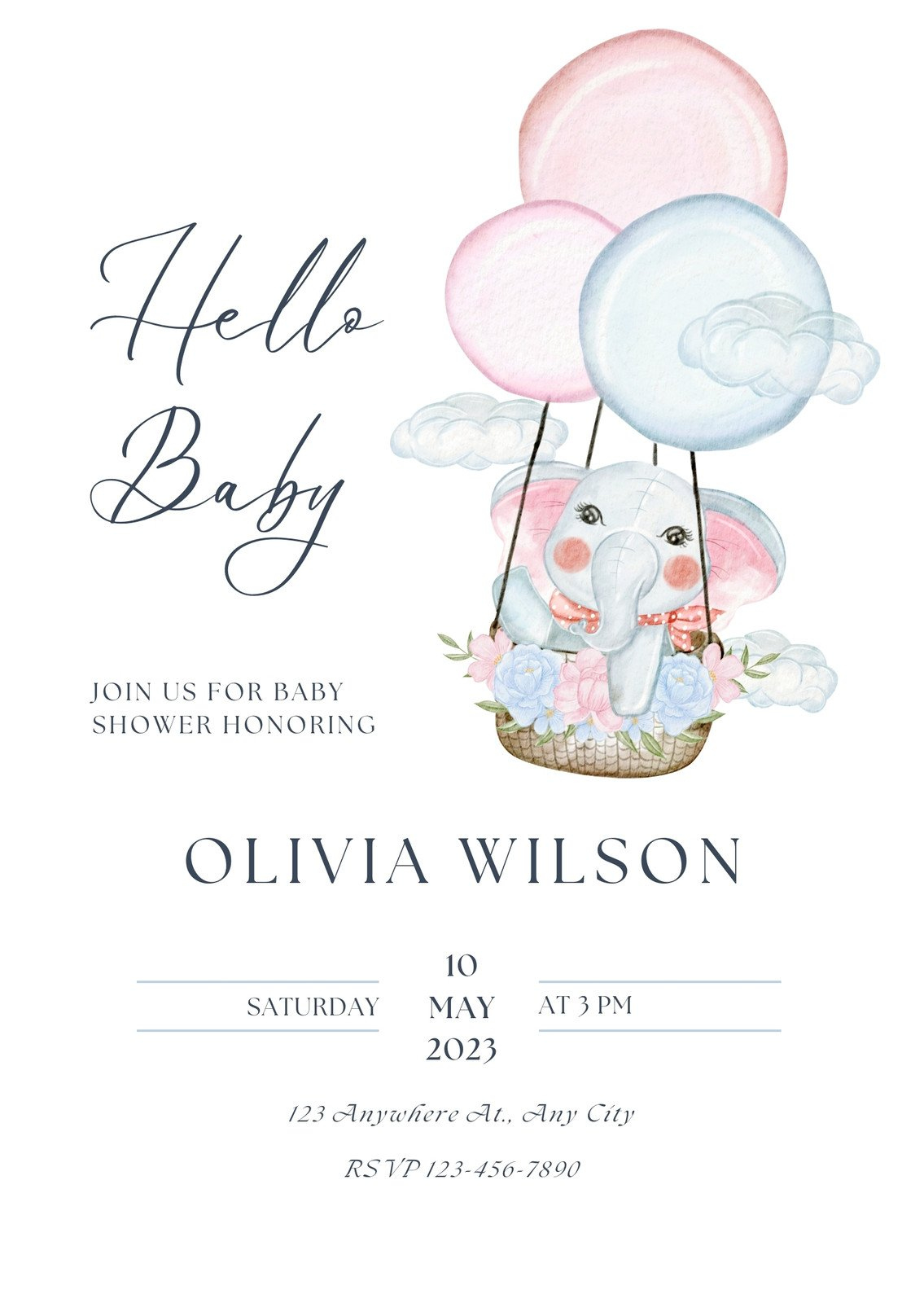 Free, Custom Printable Baby Shower Invitation Templates | Canva with Baby Invitations Printable Free