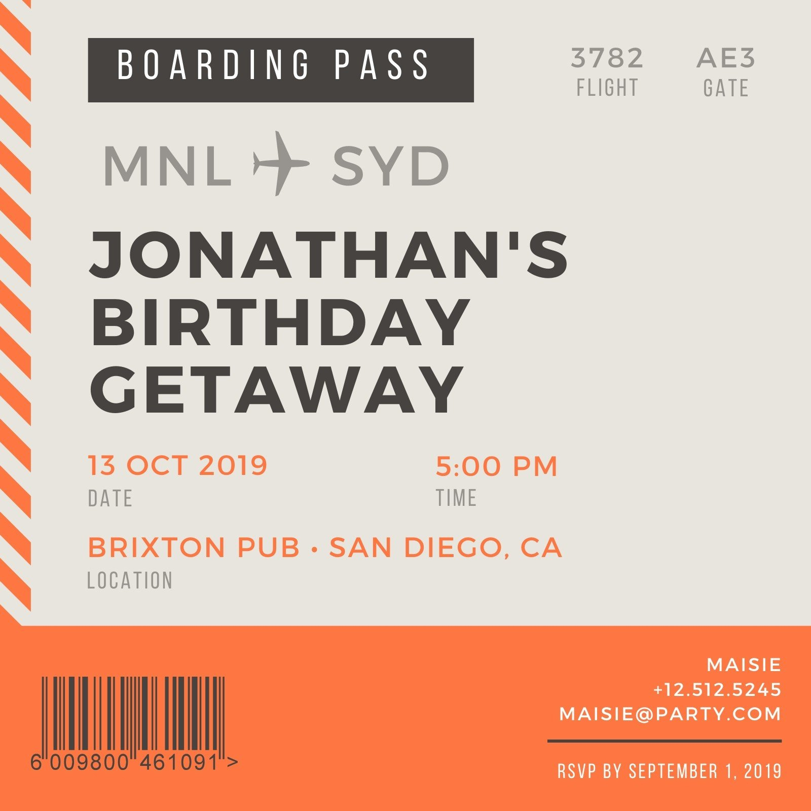 Free, Custom Printable Boarding Pass Invitation Templates | Canva regarding Free Printable Boarding Pass