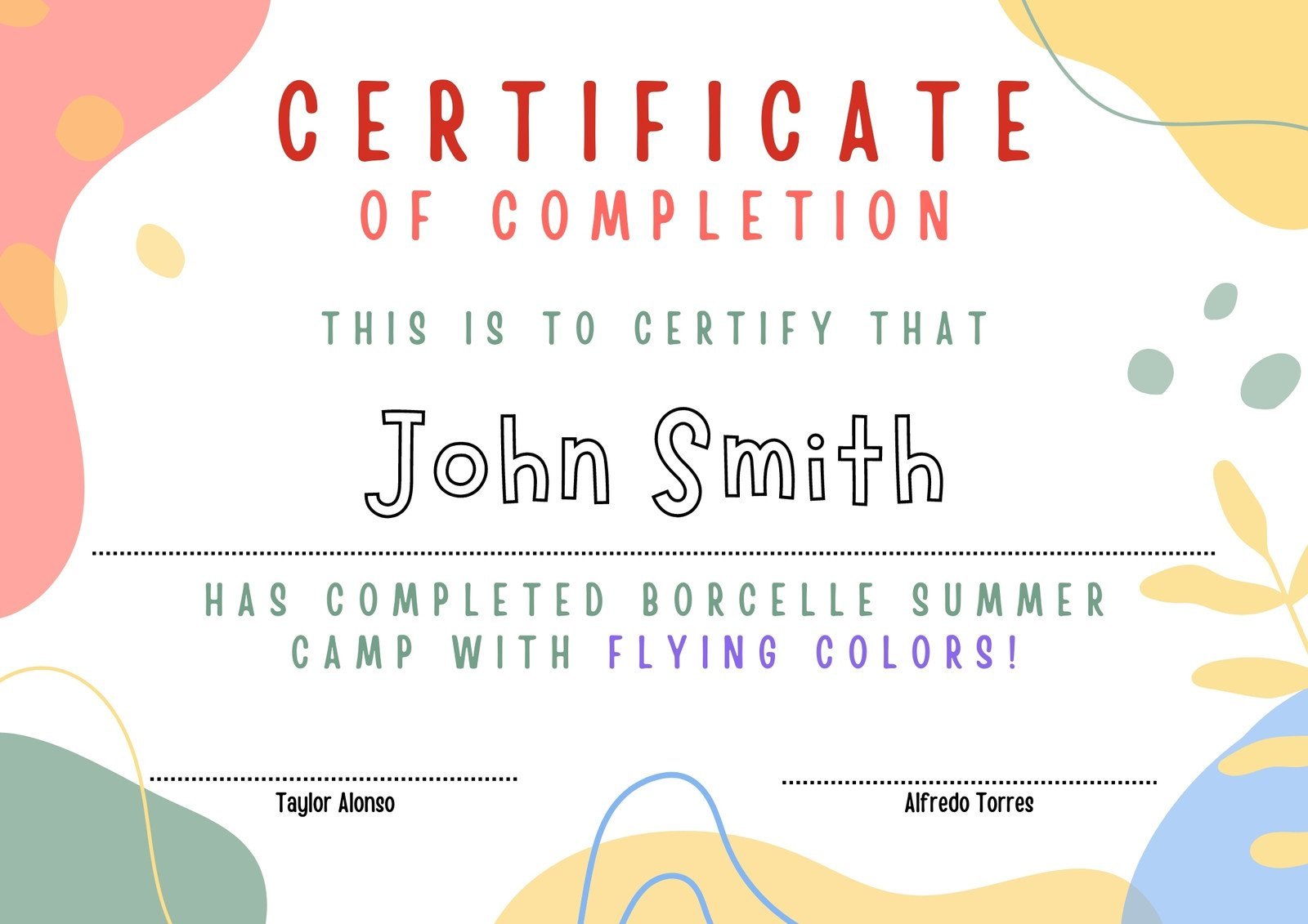 Free, Custom Printable Certificate Of Completion Templates | Canva for Free Printable Camp Certificates