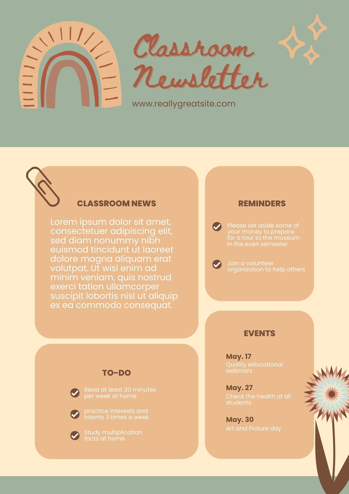 Free, Custom Printable Classroom Newsletter Templates | Canva with regard to Free Printable Newsletter Templates