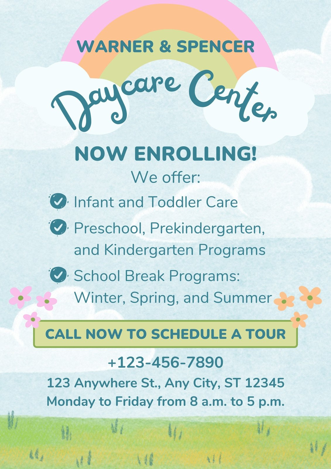 Free Custom Printable Daycare Flyer Templates | Canva in Free Printable Home Daycare Flyers