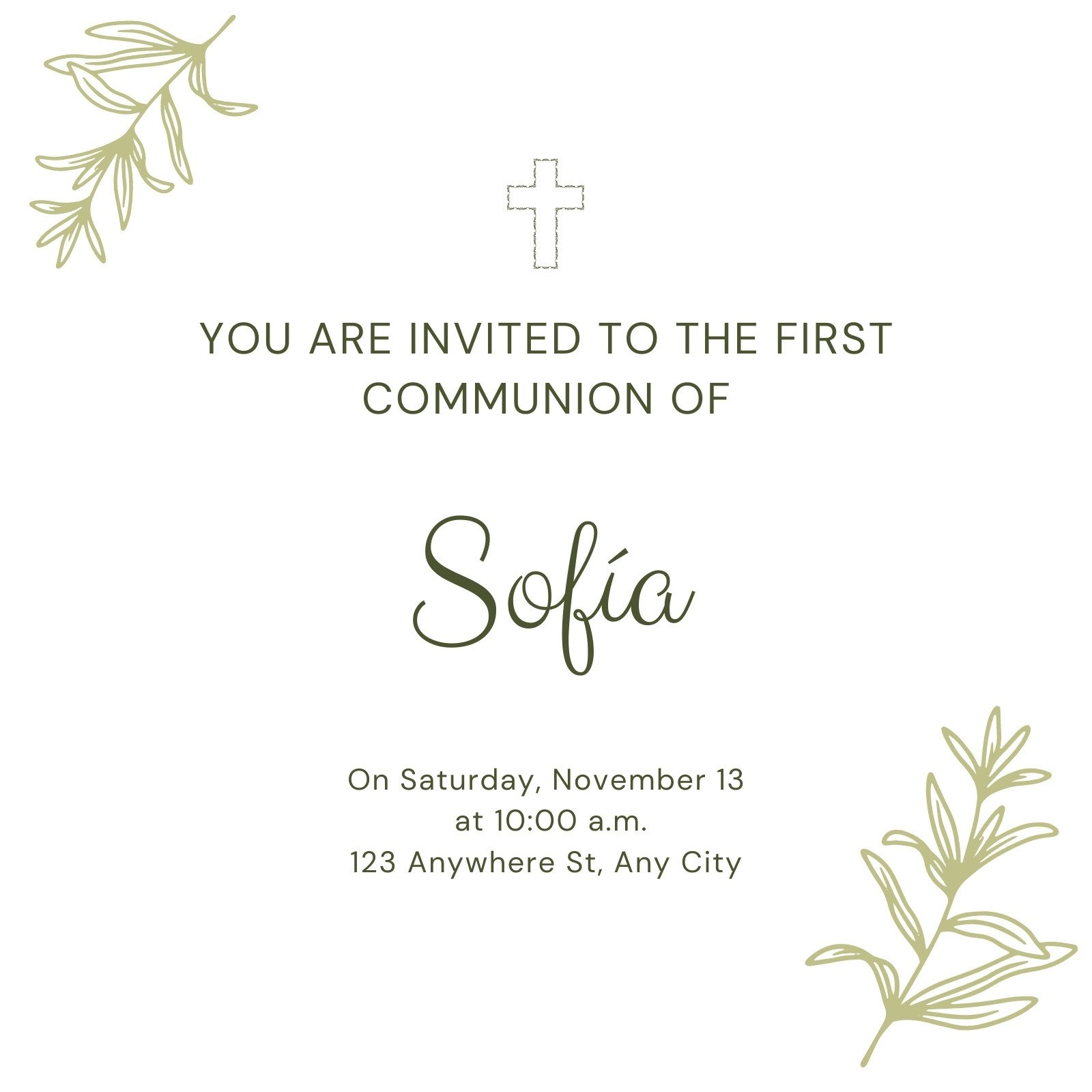 Free Custom Printable First Communion Invitation Templates | Canva pertaining to Free Printable First Communion Invitation Templates