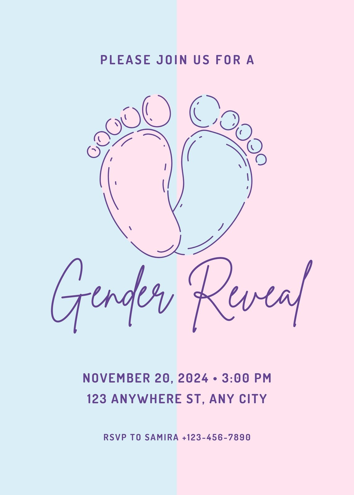 Free Custom Printable Gender Reveal Invitation Templates | Canva pertaining to Free Gender Reveal Printables