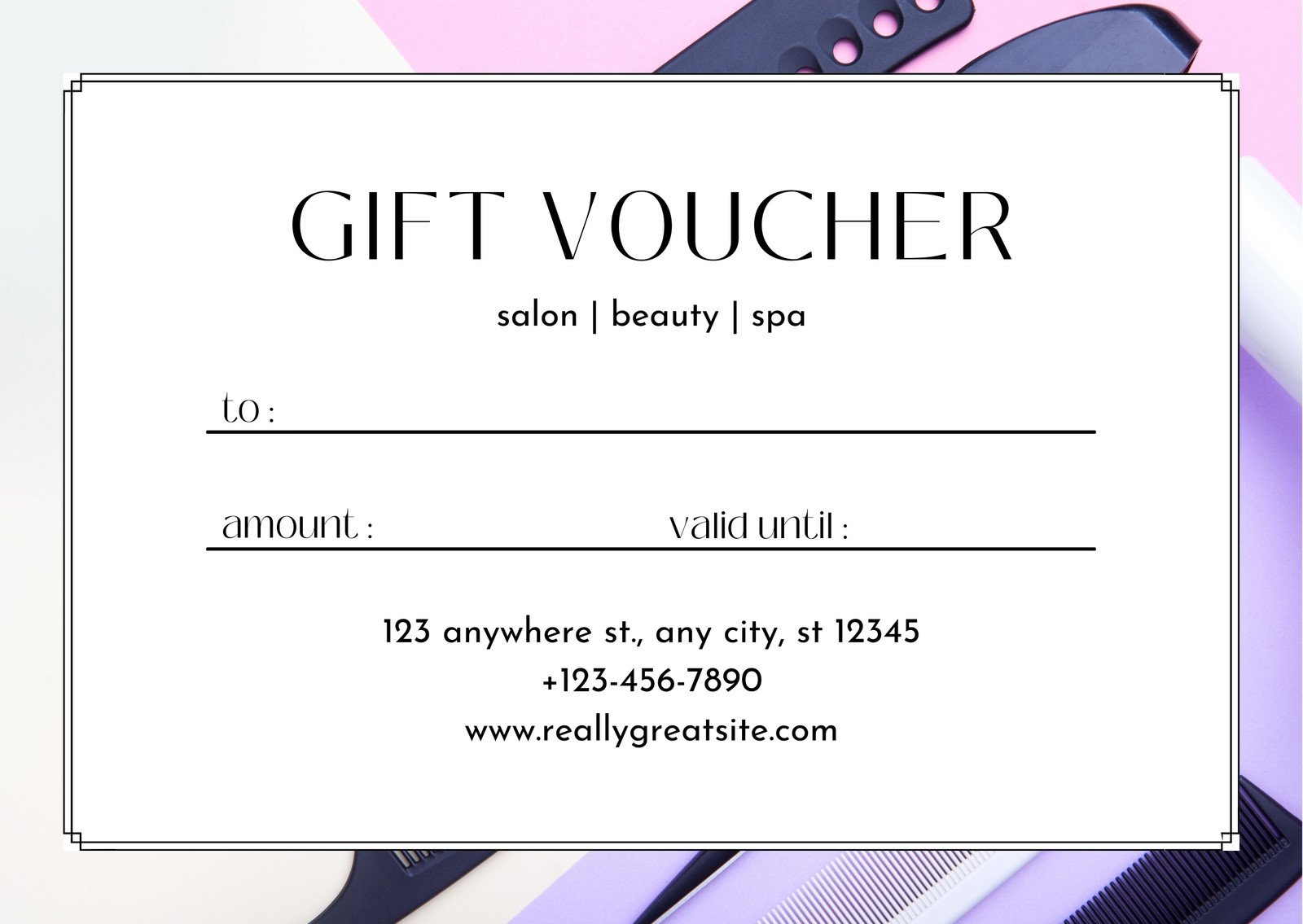 Free, Custom Printable Hair Salon Gift Certificate Templates | Canva intended for Free Printable Gift Certificates for Hair Salon