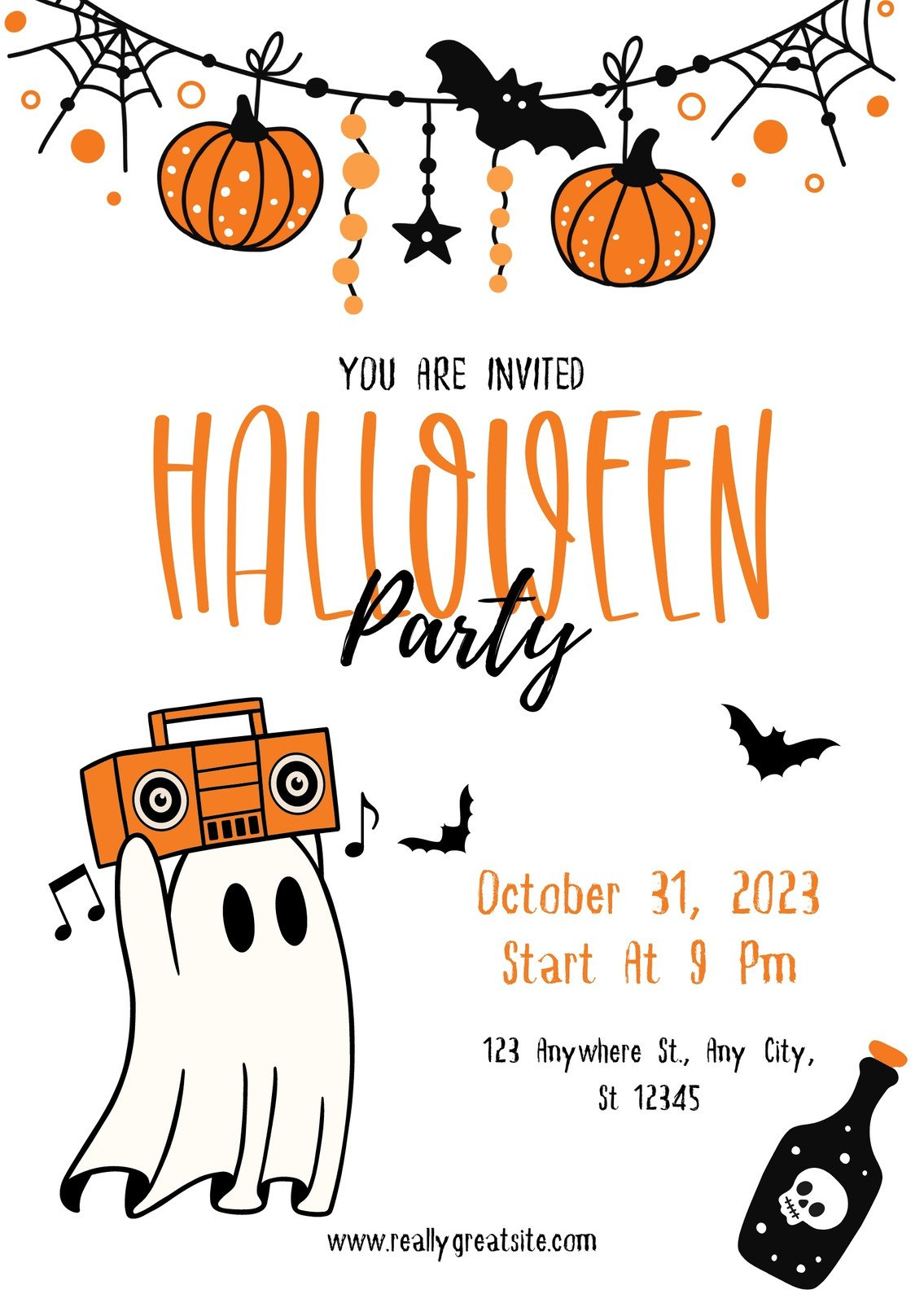 Free Custom Printable Halloween Invitation Templates | Canva with regard to Free Halloween Birthday Invitation Templates Printable