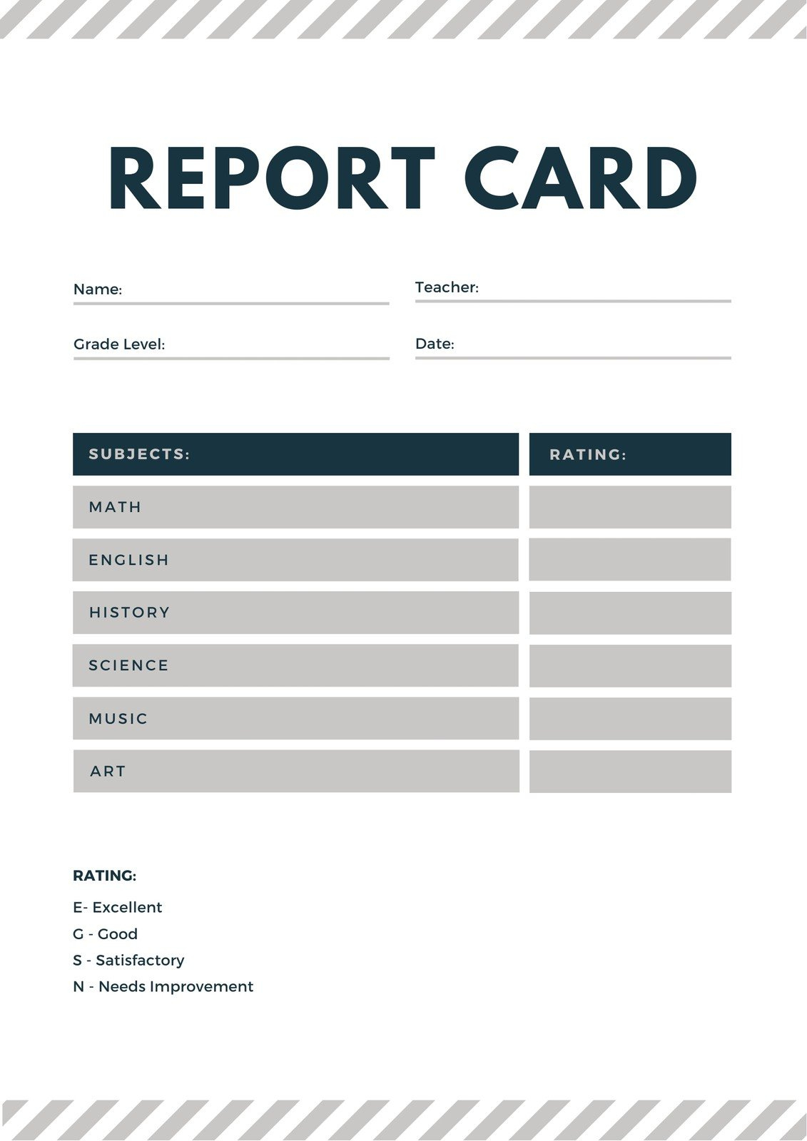 Free Custom Printable Homeschool Report Card Templates | Canva within Free Printable Report Cards