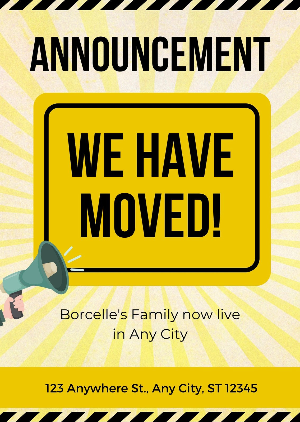 Free, Custom Printable Moving Announcement Templates | Canva throughout We Are Moving Cards Free Printable