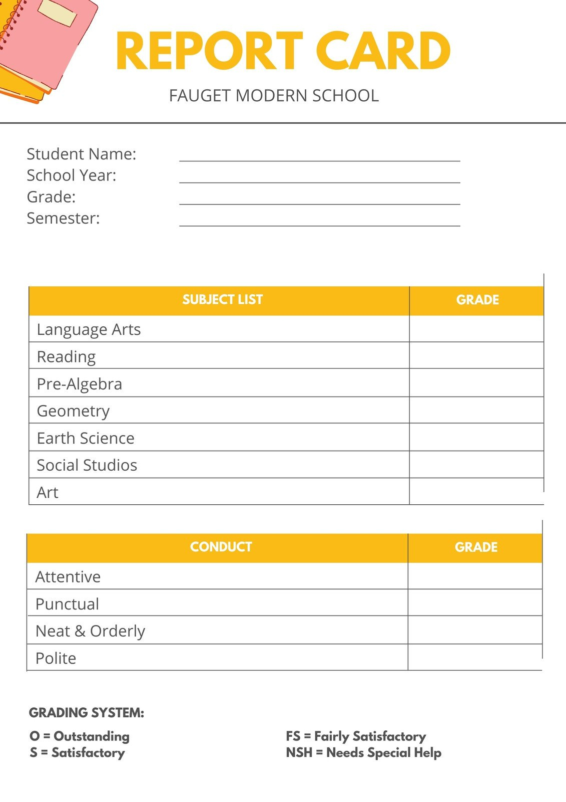 Free Custom Printable Preschool Report Card Templates | Canva in Free Printable Kindergarten Report Cards