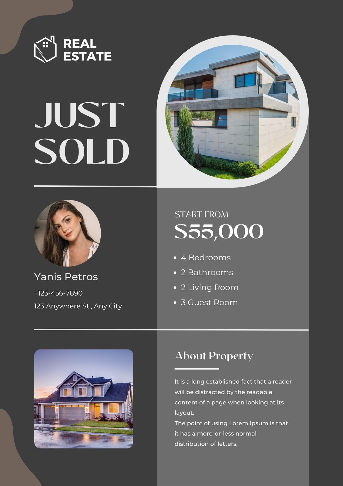 Free Custom Printable Real Estate Flyer Templates | Canva pertaining to Free Printable Real Estate Flyer Templates