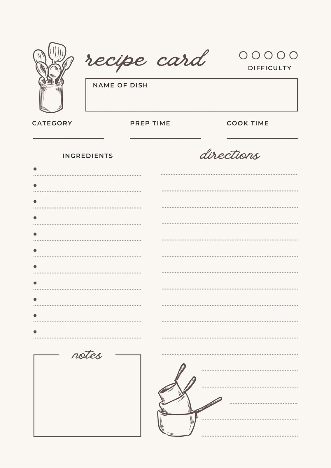 Free, Custom Printable Recipe Card Templates Online | Canva in Free Printable Recipe Templates