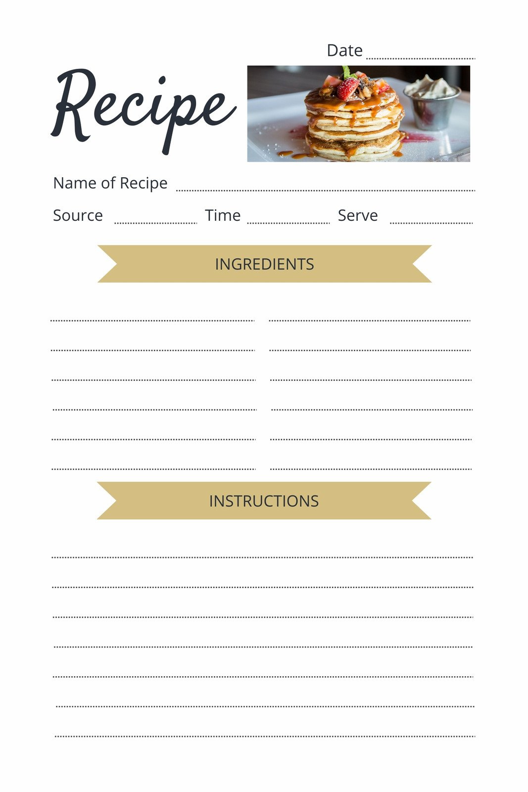 Free, Custom Printable Recipe Card Templates Online | Canva within Free Printable Dessert Recipes