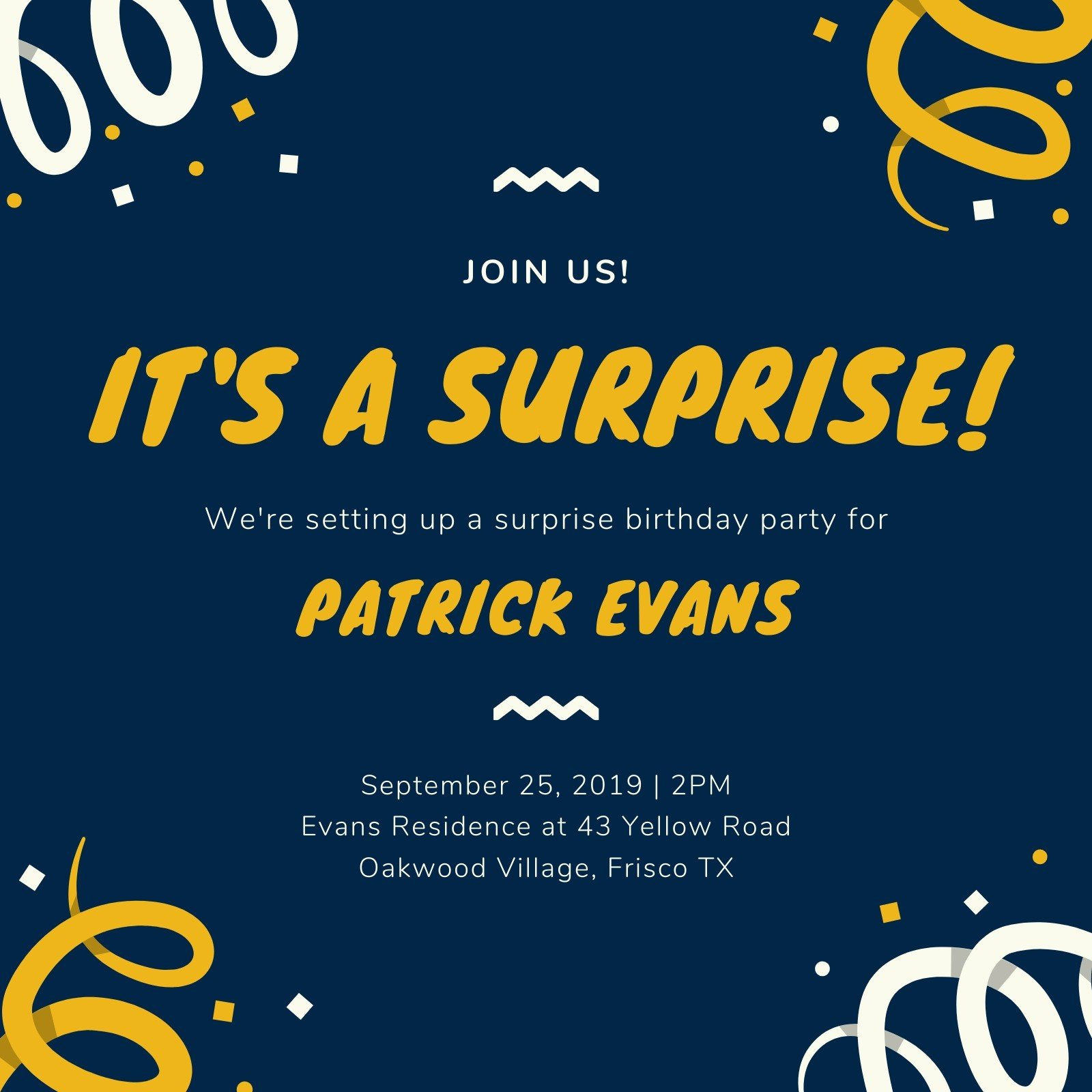 Free Custom Printable Surprise Party Invitation Templates | Canva within Free Printable Surprise Party Invitation Templates