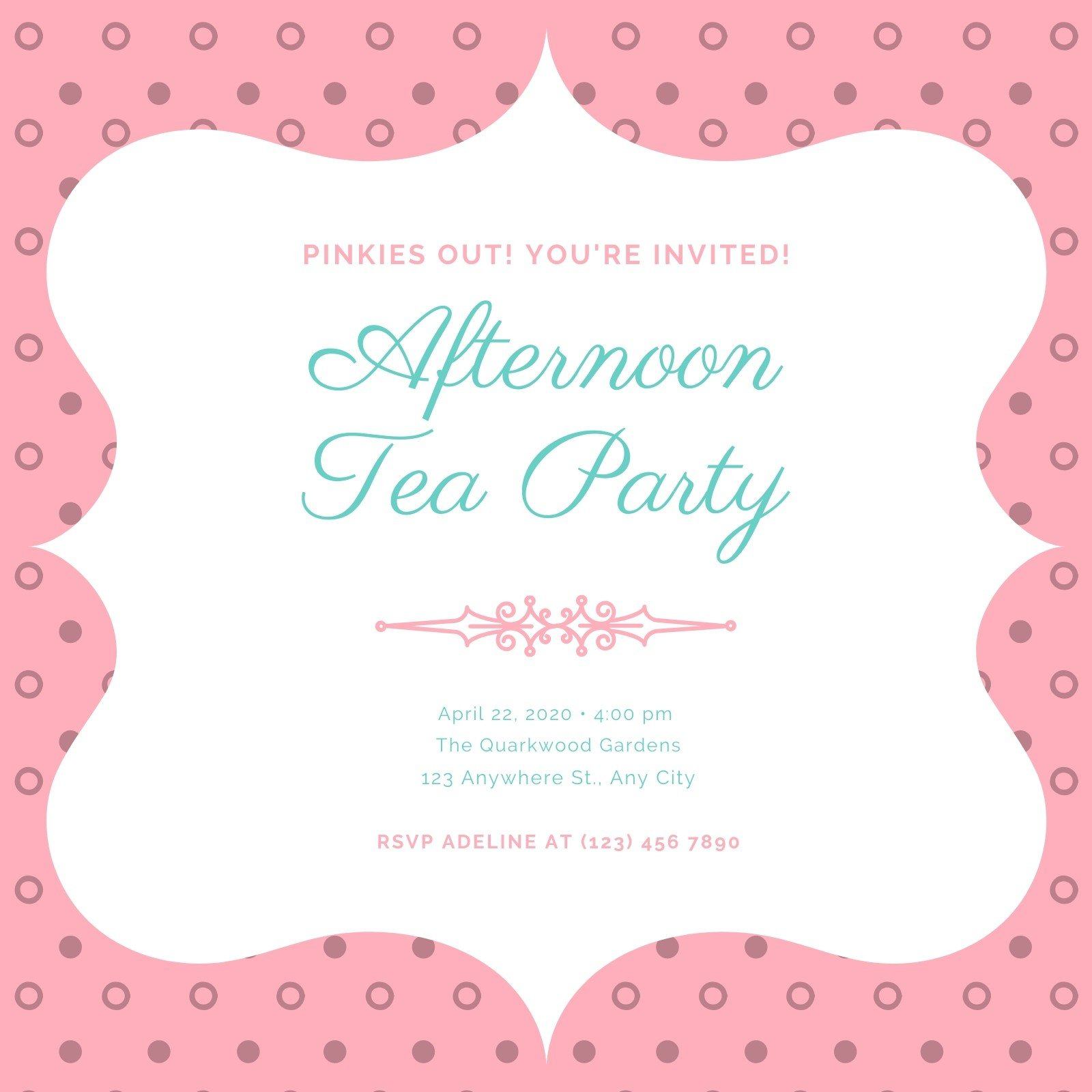 Free Custom Printable Tea Party Invitation Templates | Canva intended for Free Printable Kitchen Tea Invitation Templates