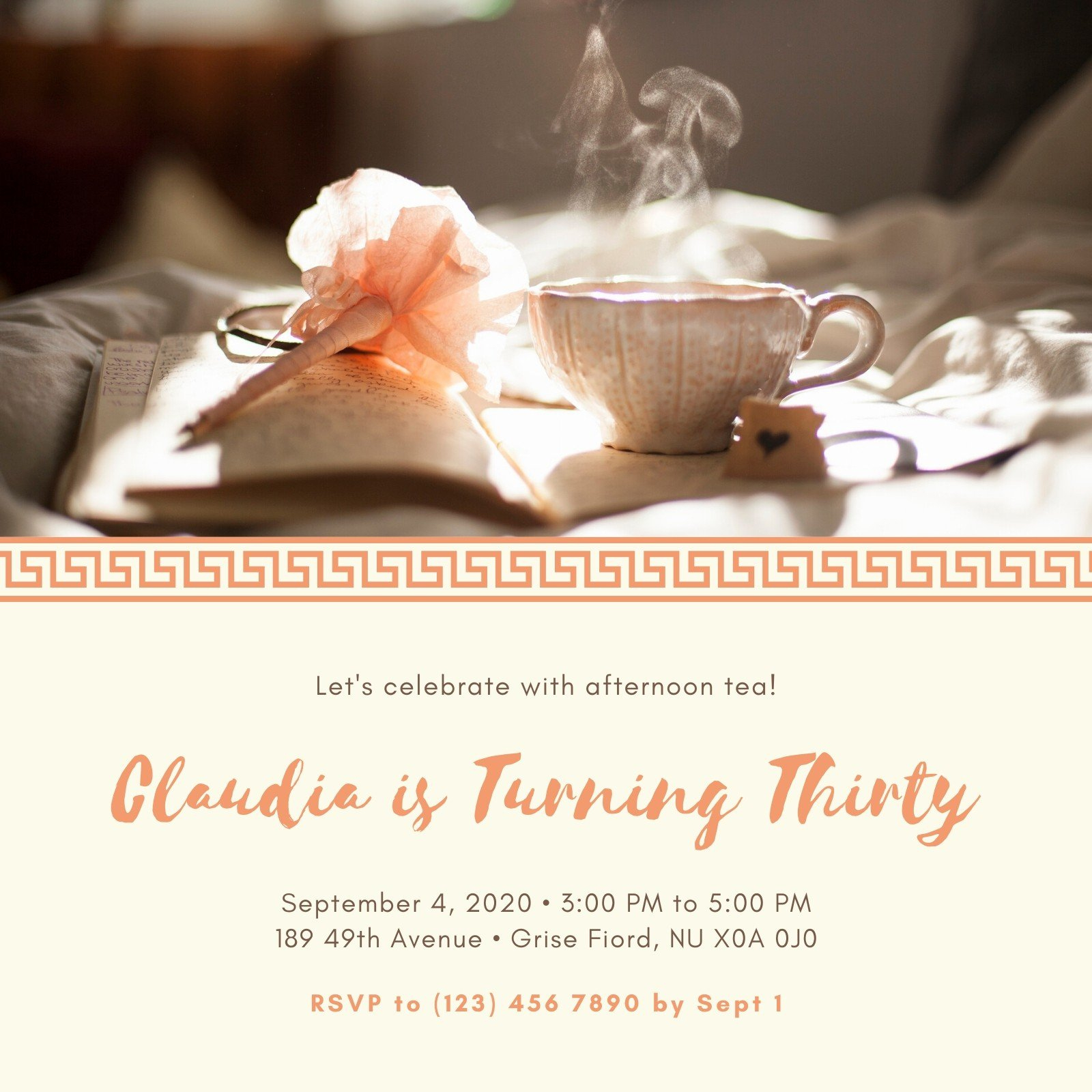 Free Custom Printable Tea Party Invitation Templates | Canva throughout Free Printable Kitchen Tea Invitation Templates