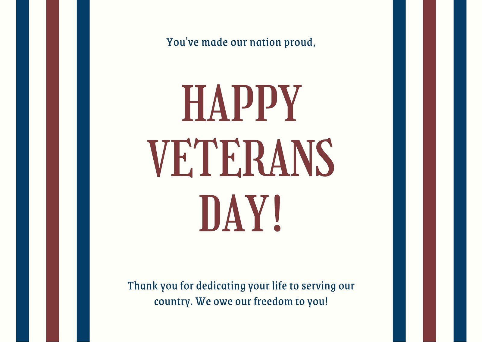 Free Custom Printable Veterans Day Card Templates | Canva within Veterans Day Free Printable Cards