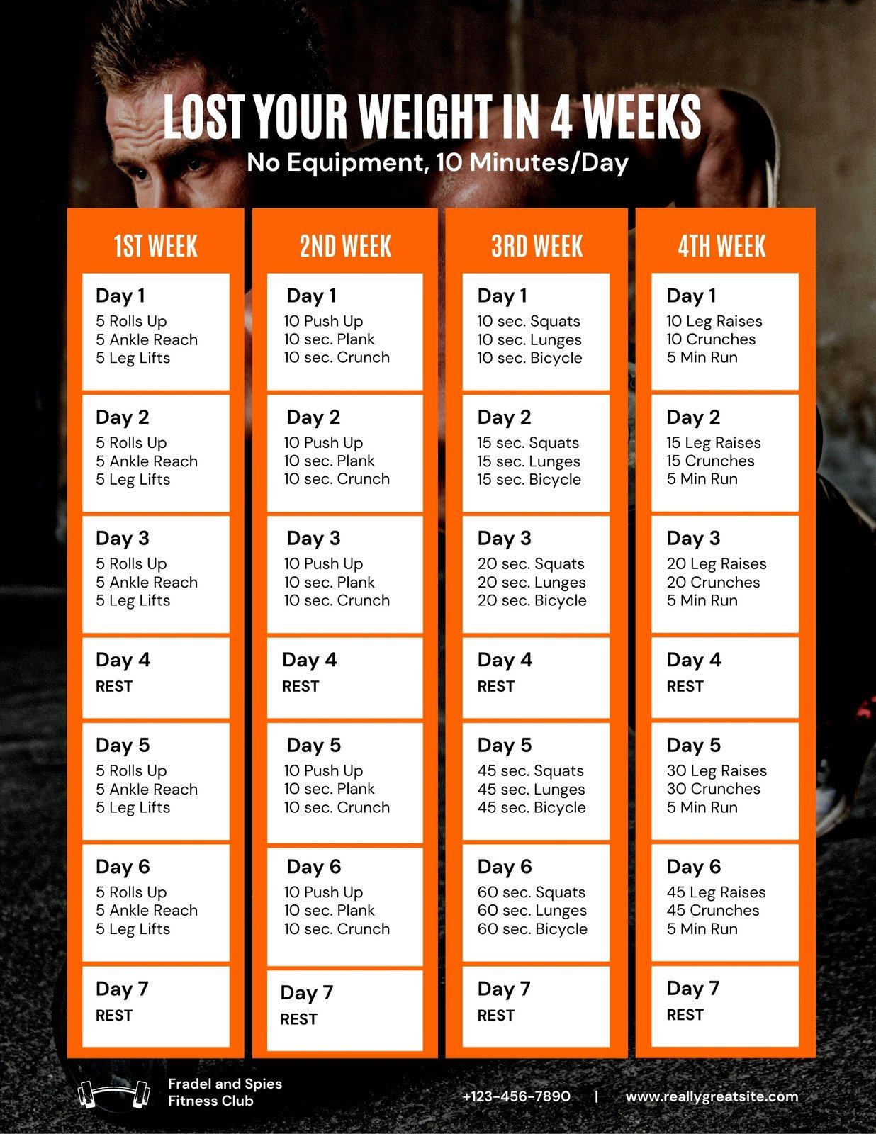 Free, Custom Printable Workout Planner Templates Online | Canva inside Free Printable Gym Workout Plans