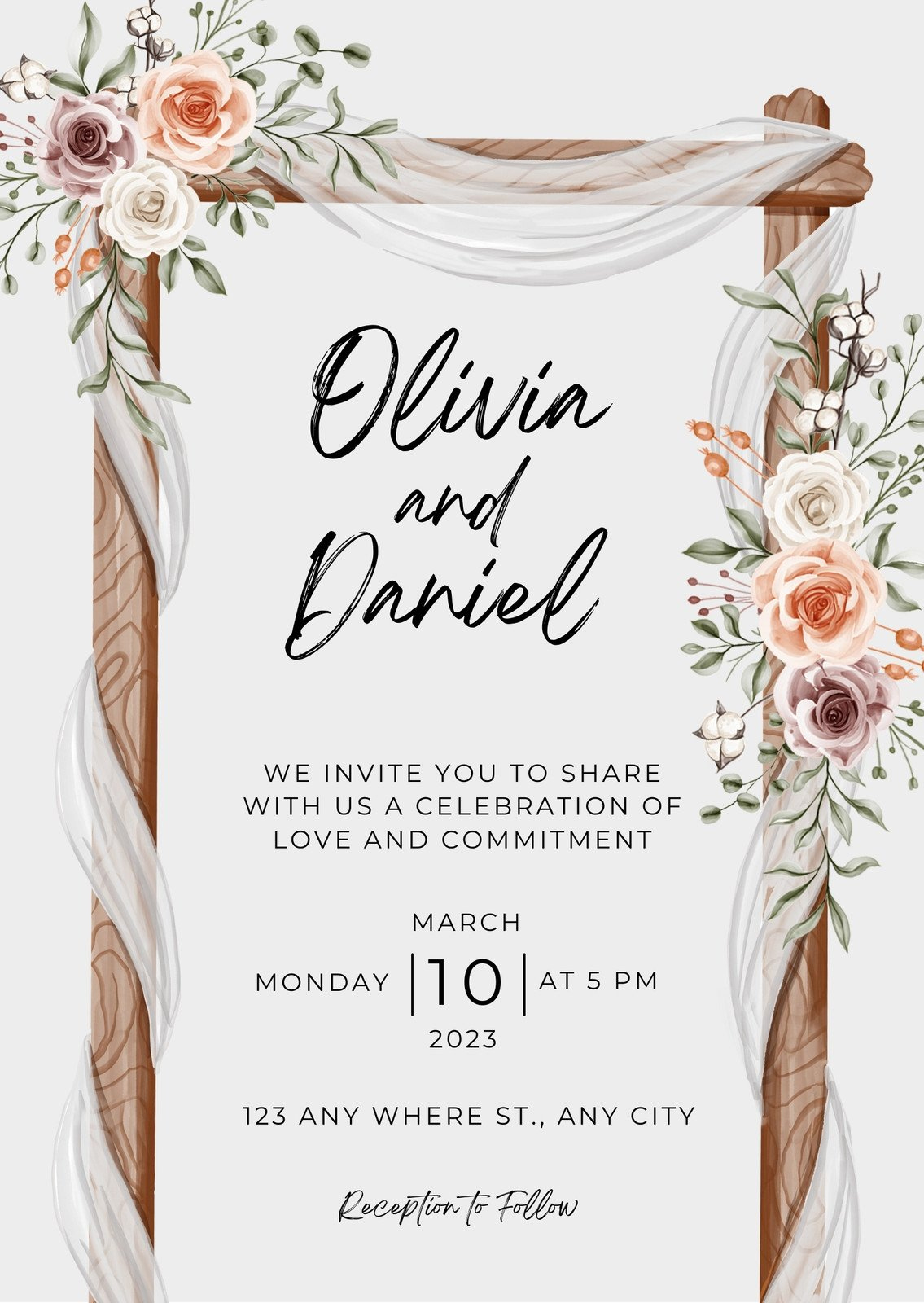 Free Custom Rustic Wedding Invitation Templates | Canva in Free Printable Wedding Inserts