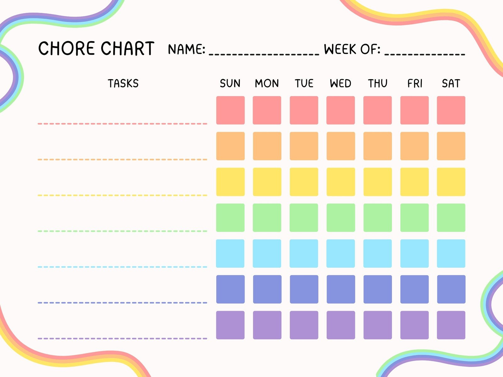 Free Customizable Chore Chart Templates To Print | Canva throughout Free Printable Chore Charts