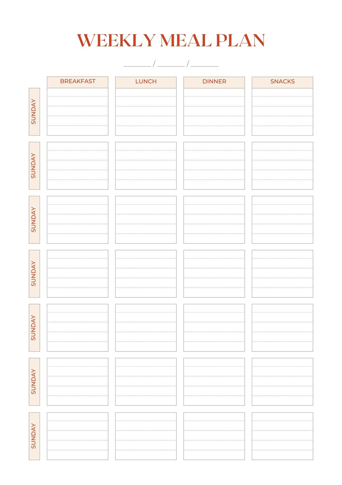 Free, Customizable Meal Planner Menu Templates | Canva inside Free Printable Weekly Dinner Menu Planner