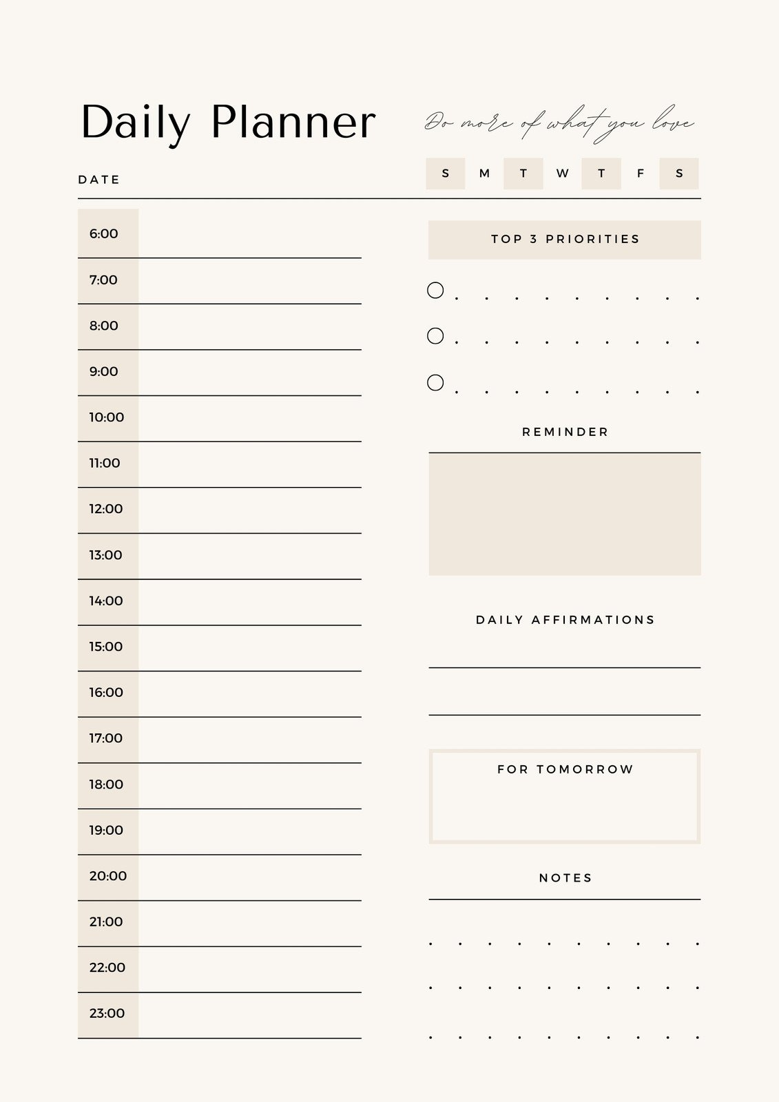 Free Daily Planner Templates To Customize | Canva with Free Printable Daily Schedule Chart