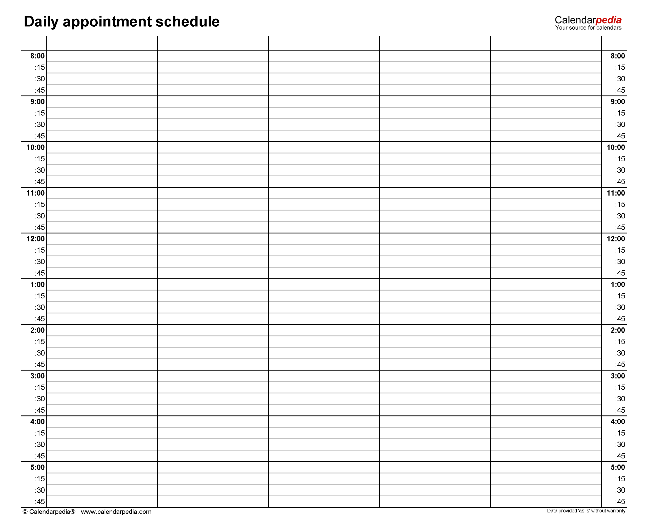 Free Daily Schedules In Pdf Format - 30+ Templates pertaining to Free Printable Daily Planner 15 Minute Intervals