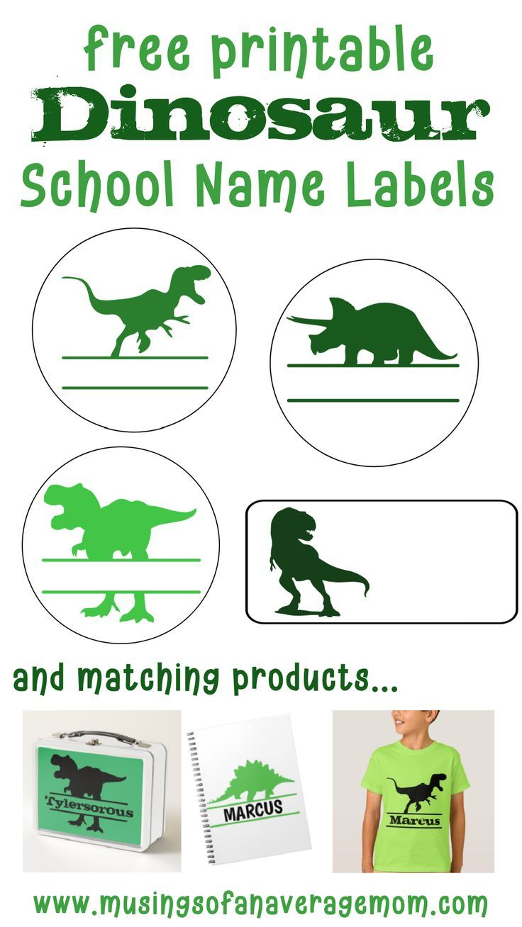 Free Dinosaur School Name Labels | School Name Labels, Kids Name in Free Printable Name Labels for Kids