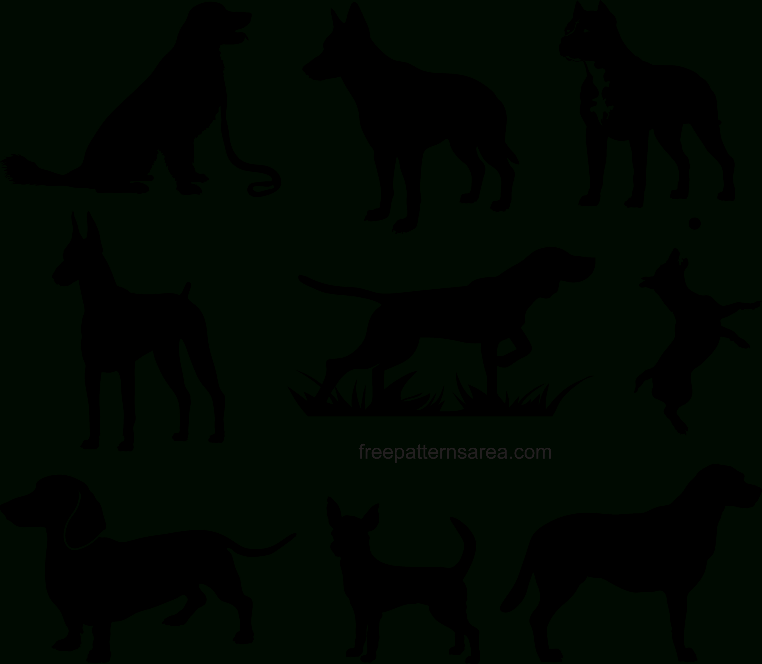 Free Dog Silhouette Vector Image Files - Freepatternsarea throughout Free Printable Dog Silhouettes