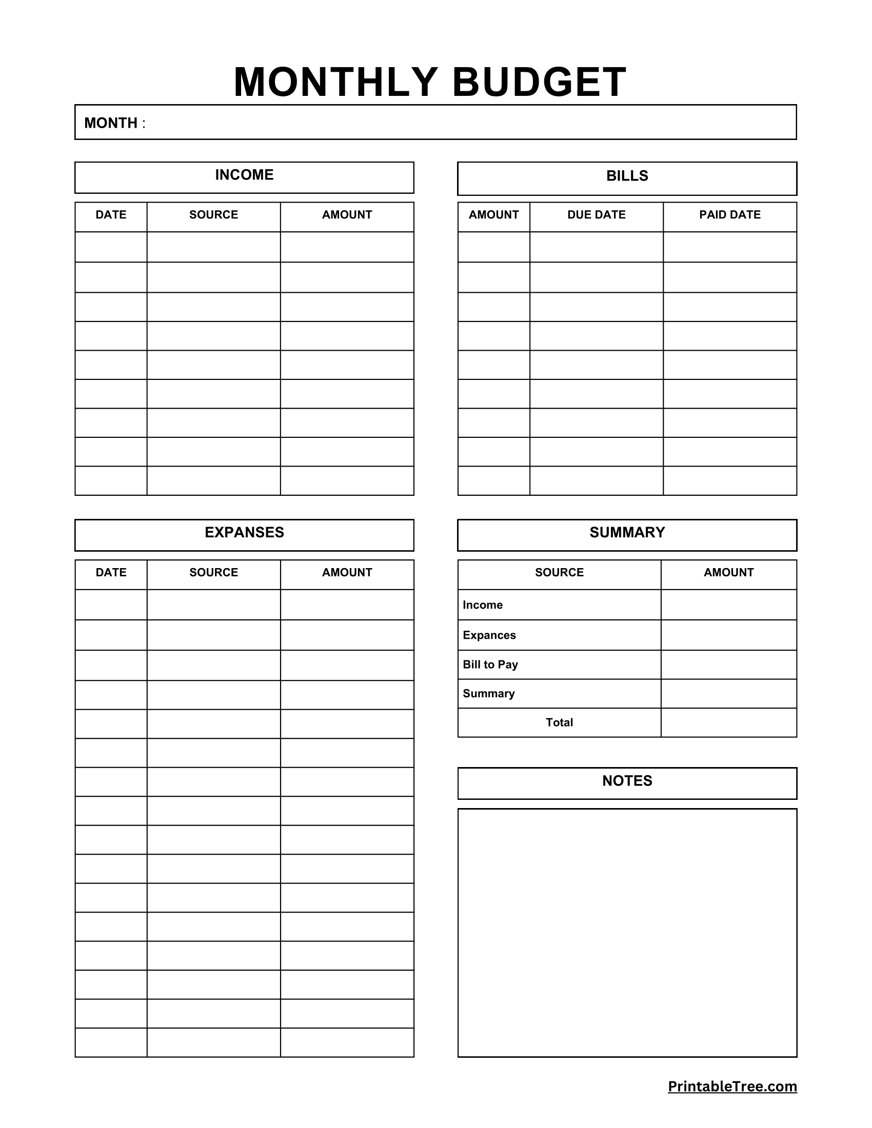 Free Download Printable Monthly Budget Planner Pdf Templates inside Free Printable Financial Planner 2025