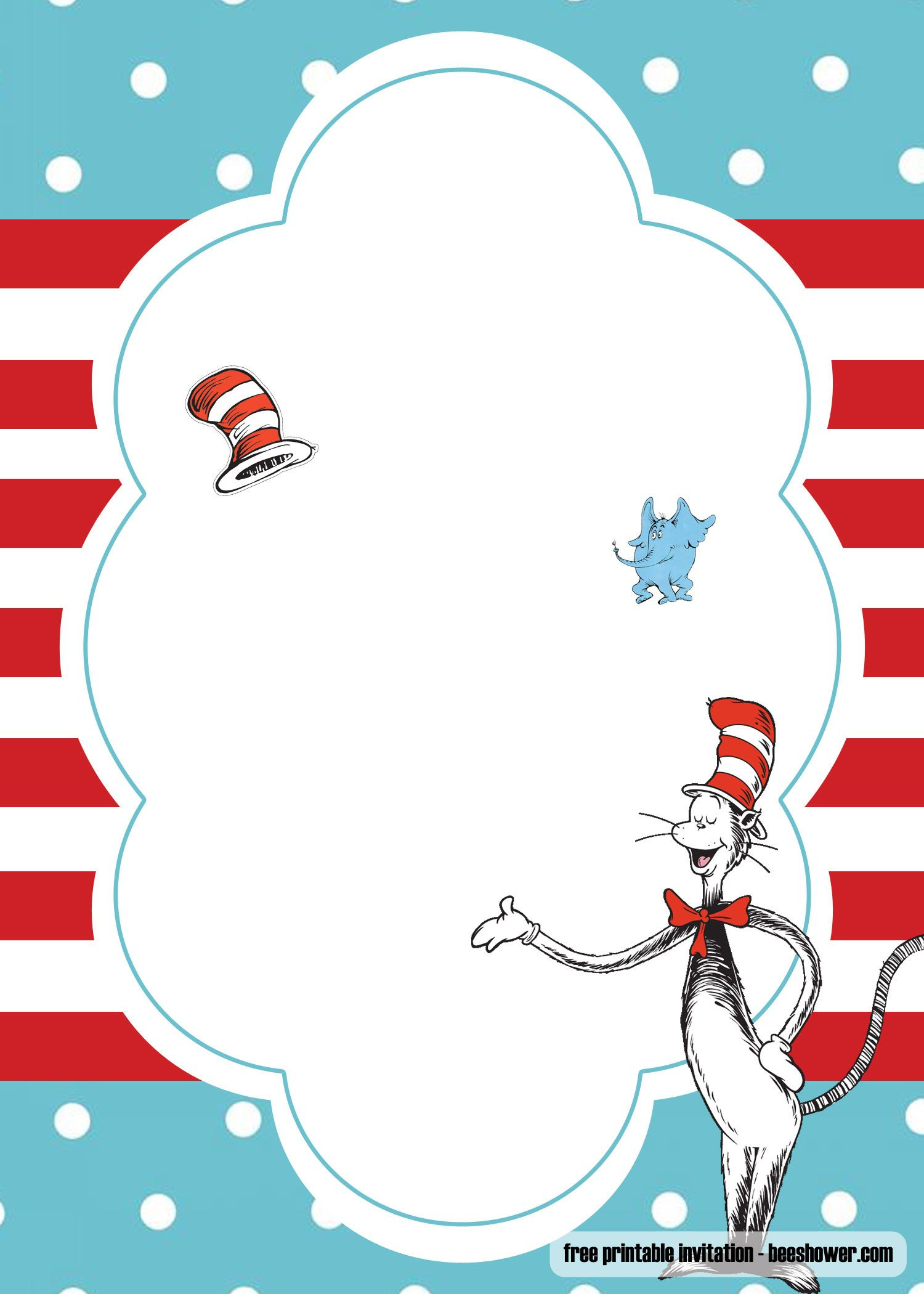 Free Dr Seuss Template For Your Baby Shower Invitations | Dr Seuss in Dr Seuss Free Printable Templates