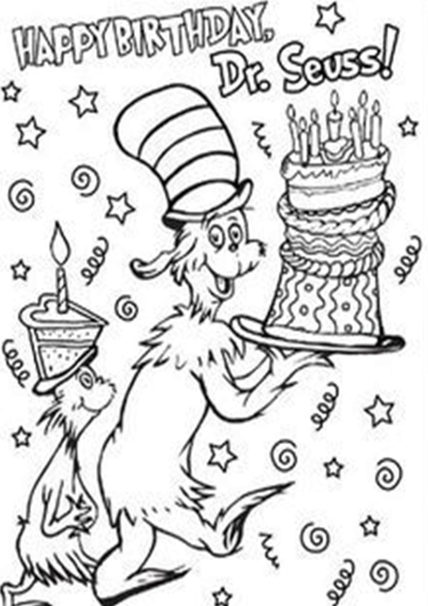 Free &amp;amp; Easy To Print Cat In The Hat Coloring Pages | Dr Seuss in Free Printable Dr Seuss Coloring Pages