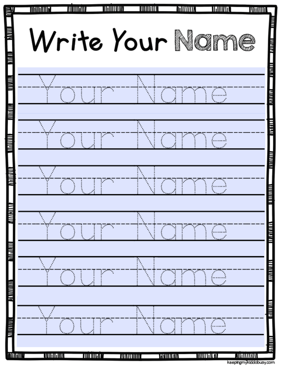 Free Editable Name Tracing Activity - Type Student Names And for Free Printable Name Tracing Worksheets