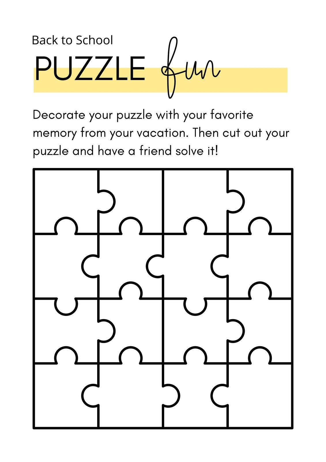 Free Editable Puzzle Templates | Canva inside Jigsaw Puzzle Maker Free Online Printable