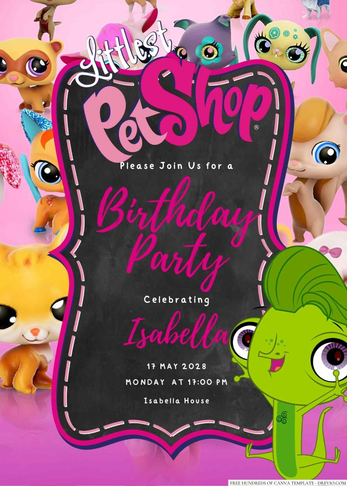 Free Editable The Littlest Pet Shop Birthday Invitation | Download intended for Littlest Pet Shop Invitations Printable Free