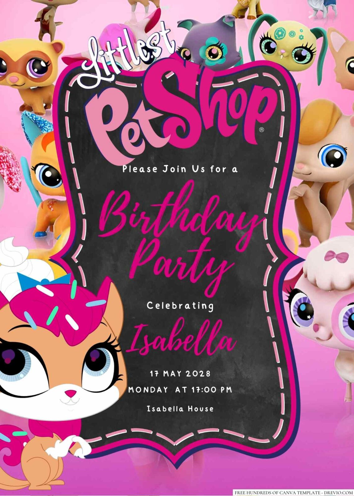 Free Editable The Littlest Pet Shop Birthday Invitation | Download intended for Littlest Pet Shop Invitations Printable Free