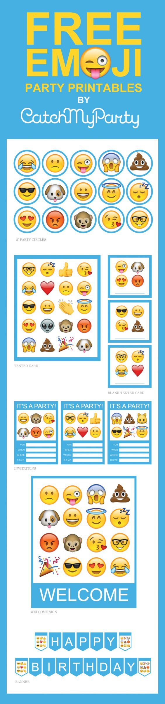 Free Emoji Party Printables For An Amazing Party! | Emoji Party with Free Emoji Party Printables