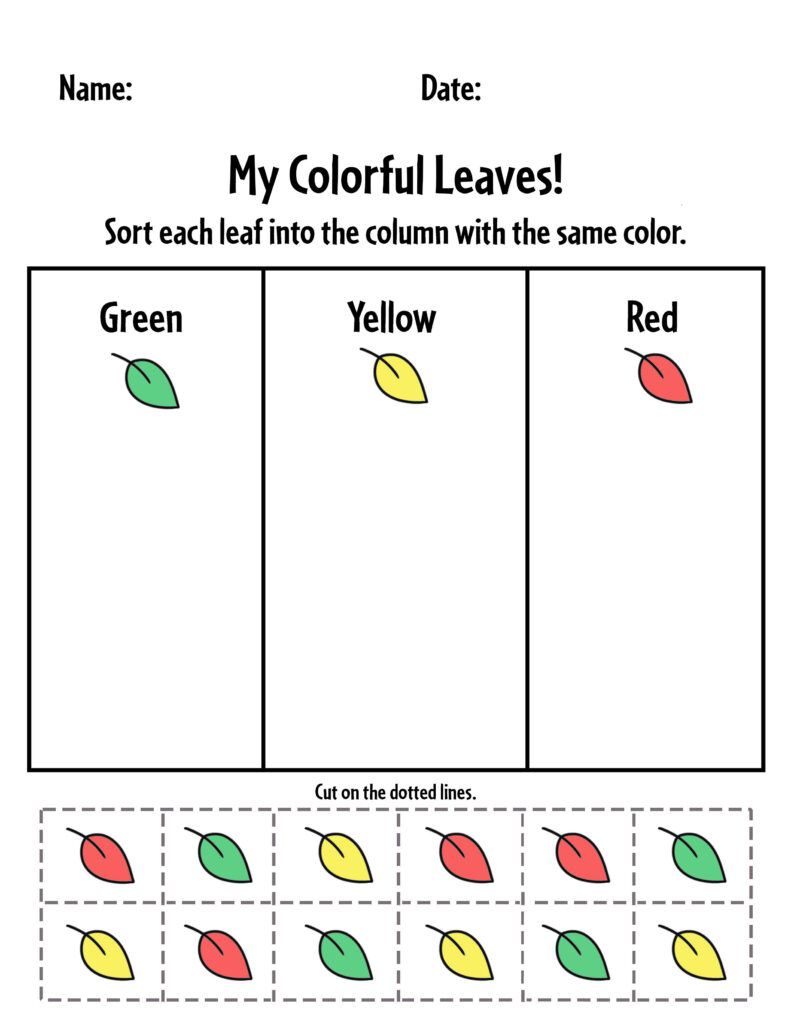 Free Fall Worksheets For Preschool! ⋆ The Hollydog Blog for Free October Preschool Printables