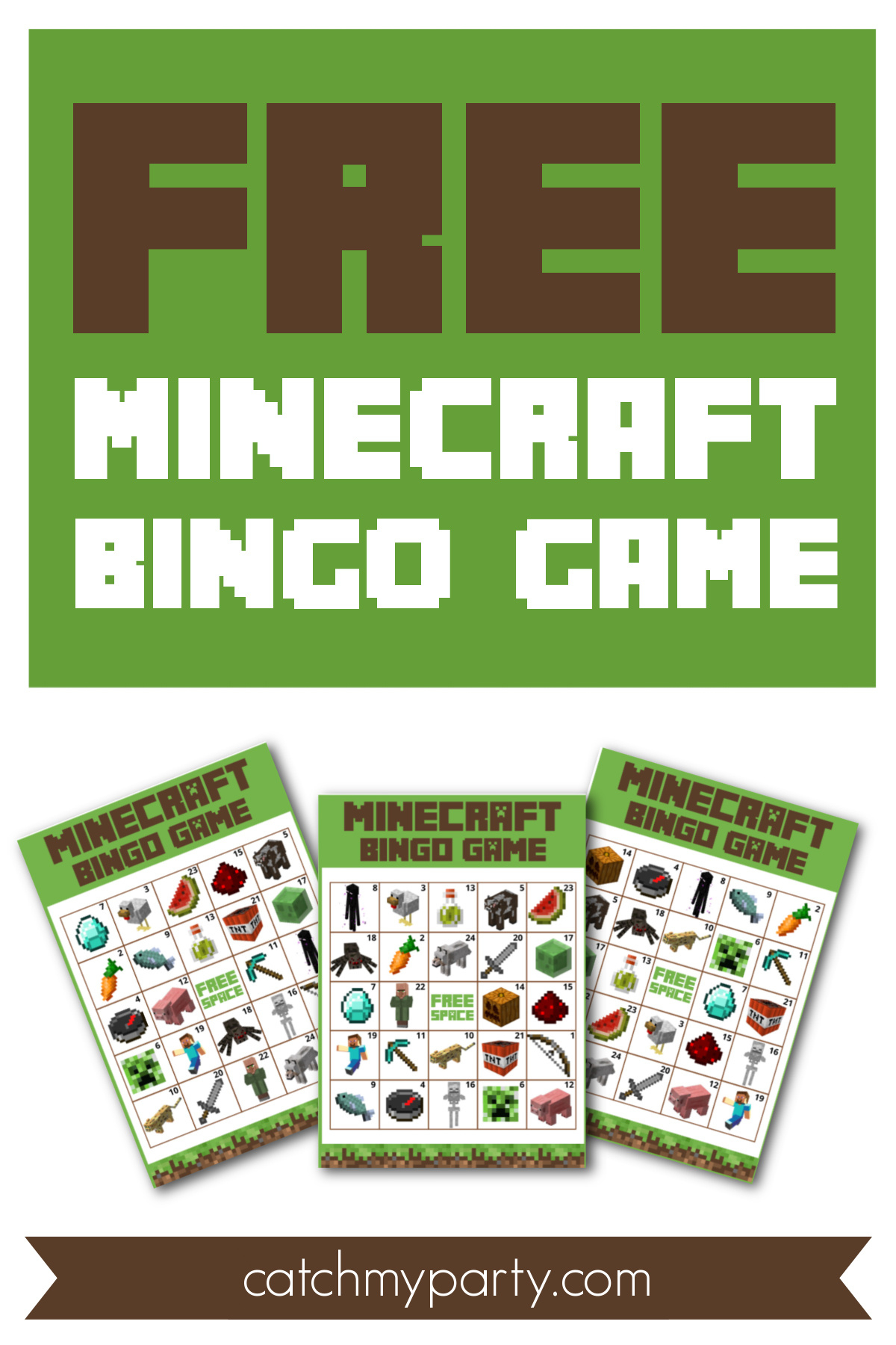 Free Fantastic Printable Minecraft Bingo Game! | Catch My Party with regard to Free Printable Minecraft Bingo Cards