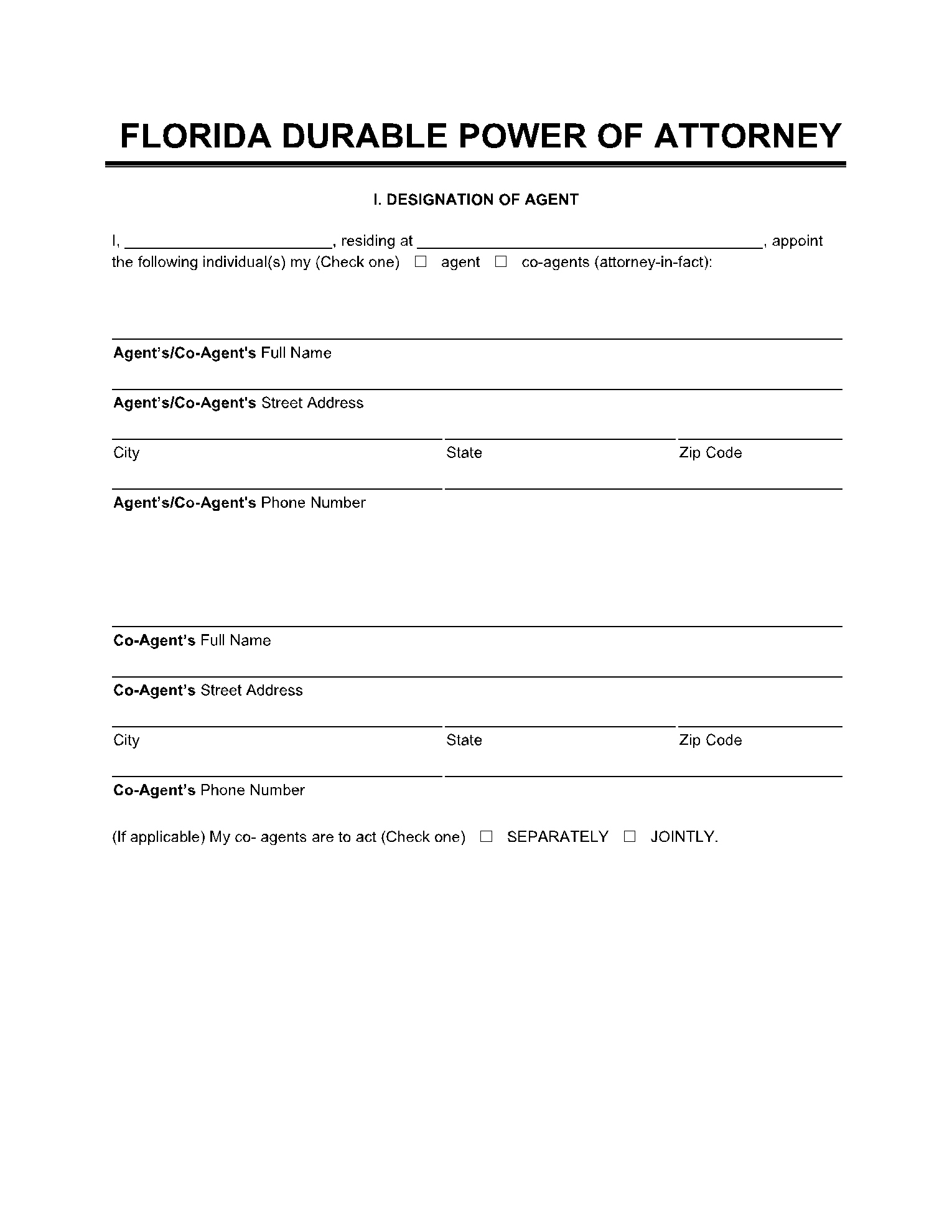 Free Florida Durable Power Of Attorney Form (Pdf) | Cocosign with regard to Free Printable Power Of Attorney Form Florida