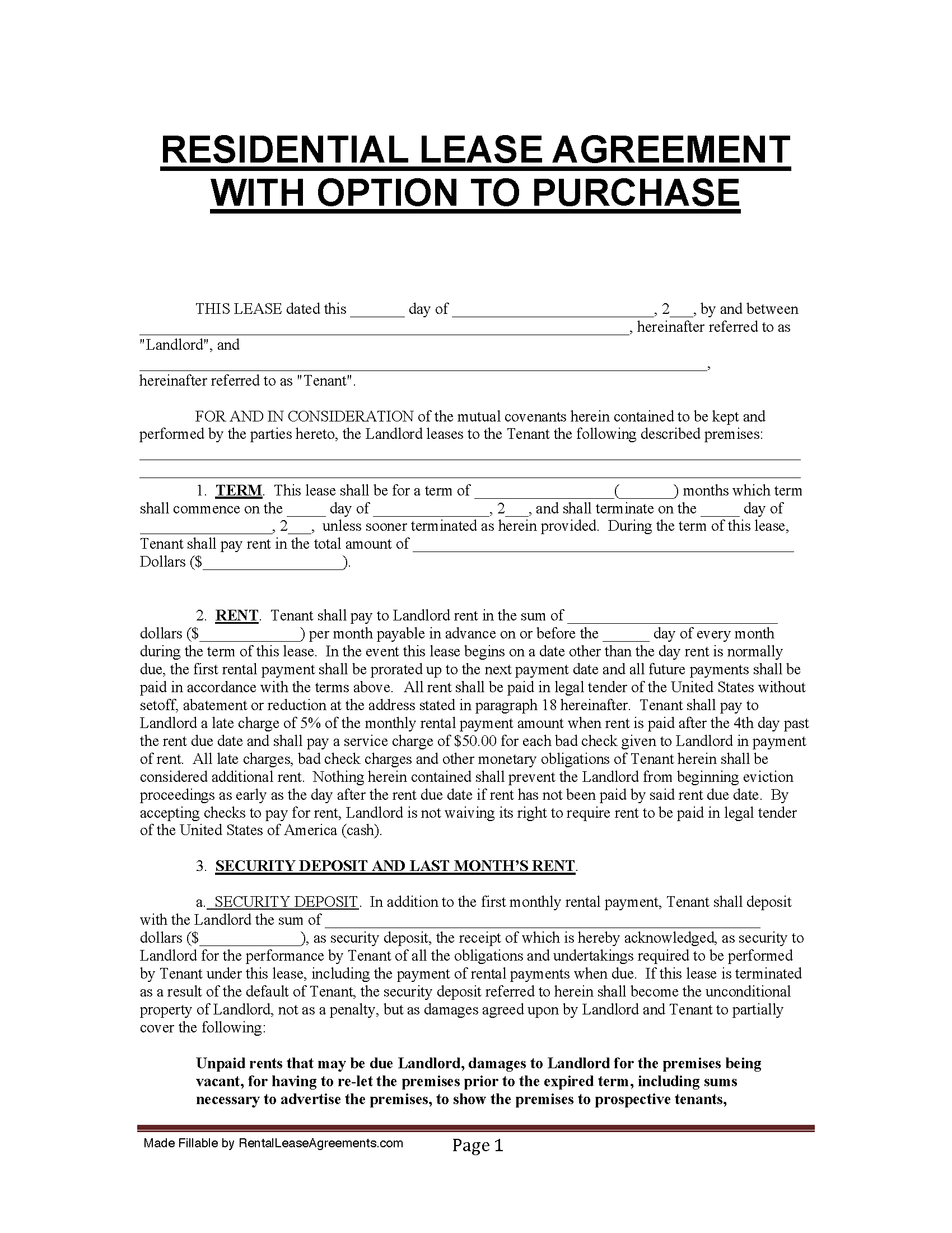 Free Florida Rental Lease Agreements (8 Types) | Pdf - Ms Word in Free Printable Florida Residential Lease Agreement