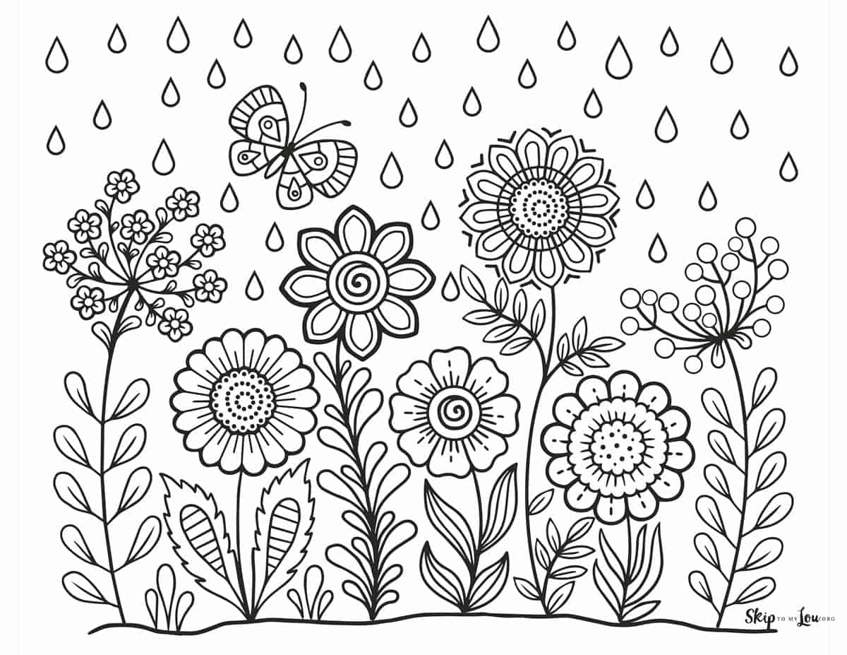 Free Flower Coloring Pages For Kids And Adults | Skip To My Lou pertaining to Free Printable Flower Coloring Pages