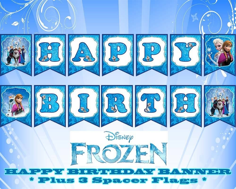 Free Frozen Banner Printable regarding Frozen Happy Birthday Banner Free Printable