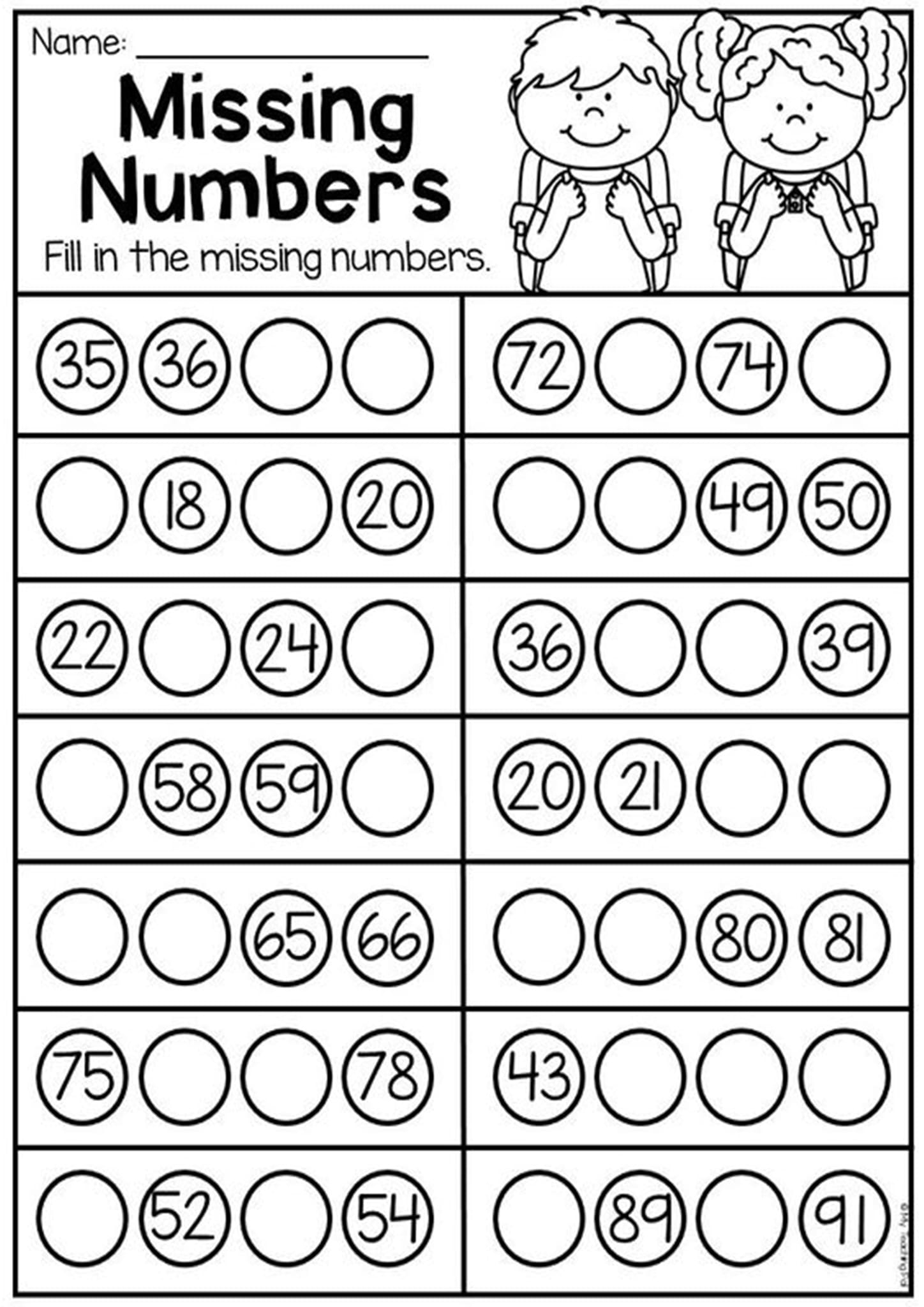 Free &amp;amp; Fun Missing Number Worksheets - Tulamama regarding Free Printable Missing Number Worksheets